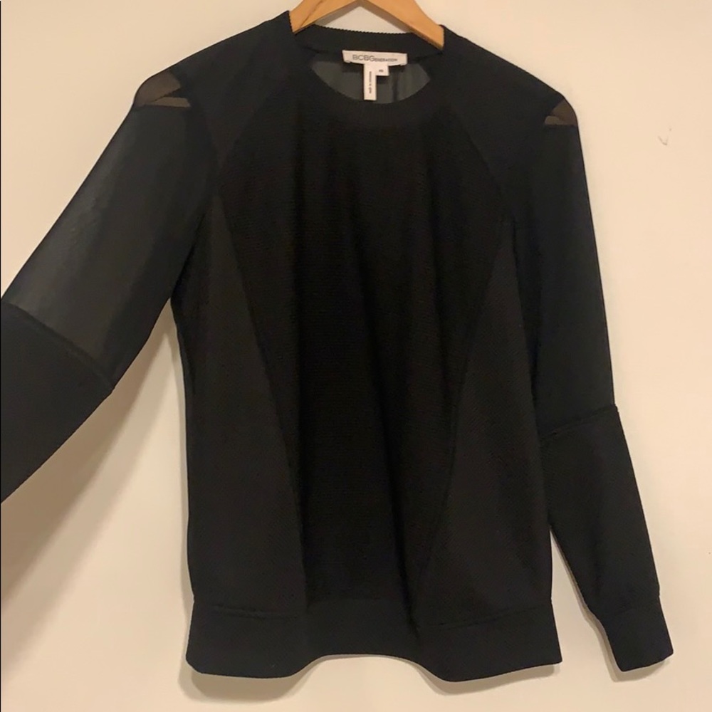 Sheer black crew neck